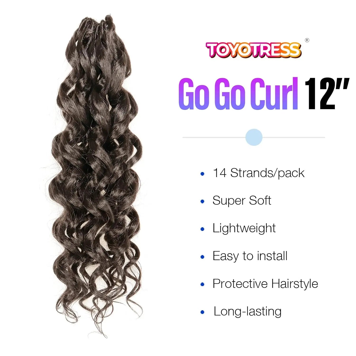 ( US ONLY) FAST SHIPPING BC | Toyotress® Freetress Beach Curl Crochet Hair Gogo Curl Jamaican Bounce Wavy Curly Pre-Looped Synthetic Hair Extensions Toyotress